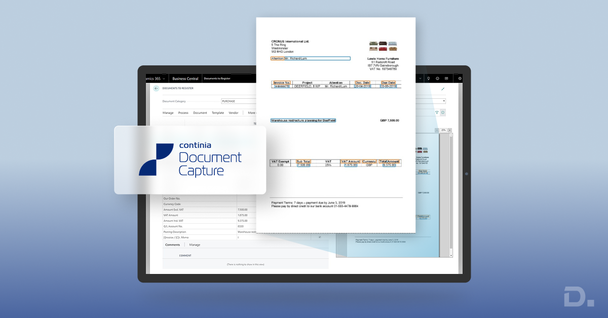 Dynamics 365 Business Central with Continia Document Capture and Expense Management